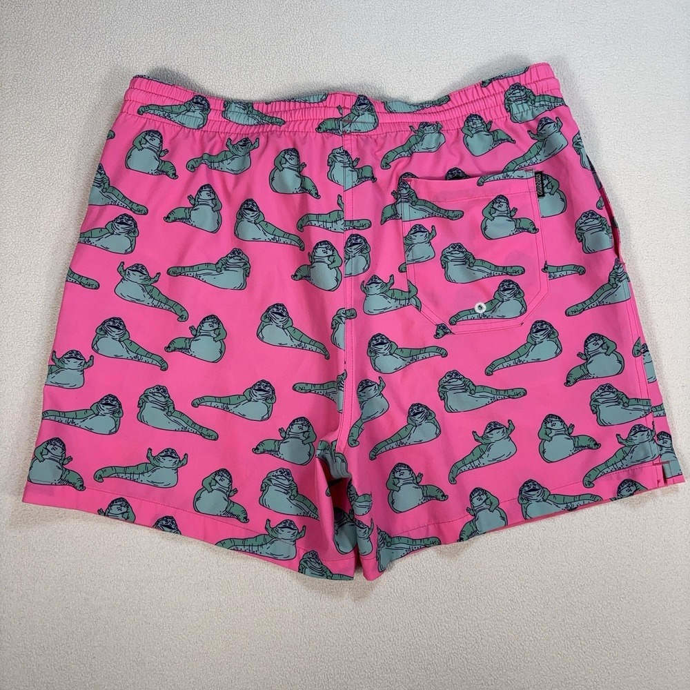 Chubbies Jabba The Hutt Swim Trunks Mens XL Pink Mesh Lined Drawstring Star Wars - Picture 2 of 16